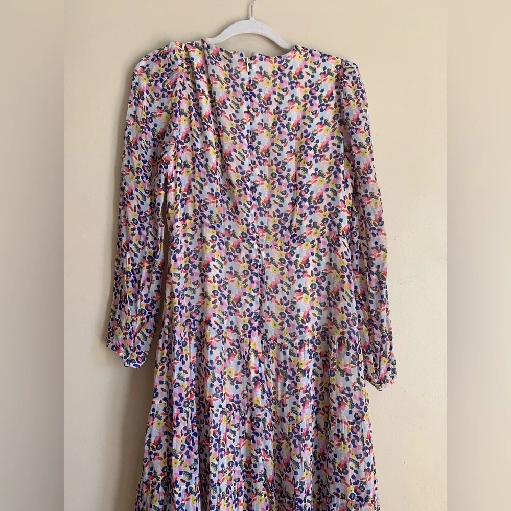 Boden Multicolor Floral Long Sleeve Dress Women Size 6R Spring Outfit Clothing